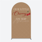 Aperturee - Aperturee Our Little Cherry On Top Arch Backdrop Minimalist Retro Themed Baby Shower Vintage Fruit Welcome Sign Decor